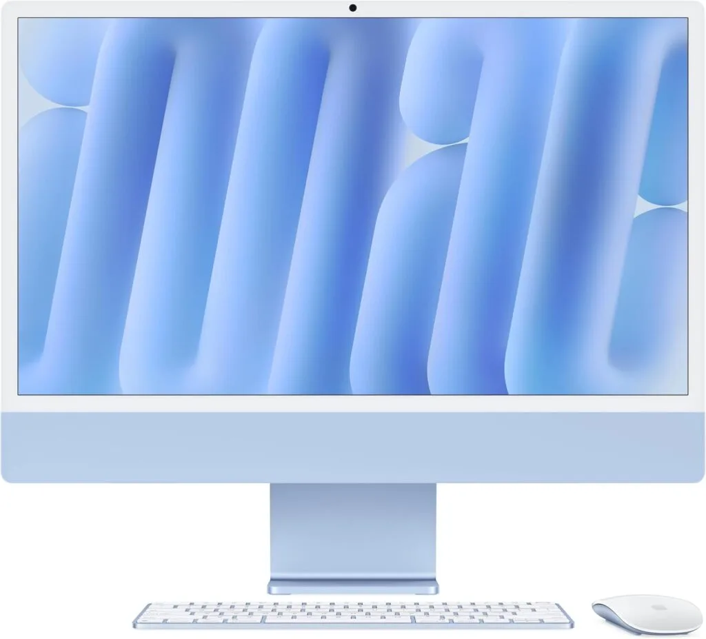 Apple 2024 iMac All-in-One Desktop Computer with M4 chip with 10-core CPU and 10-core GPU: Built for Apple Intelligence, 24-inch Retina Display, 16GB Unified Memory, 256GB SSD Storage; Blue