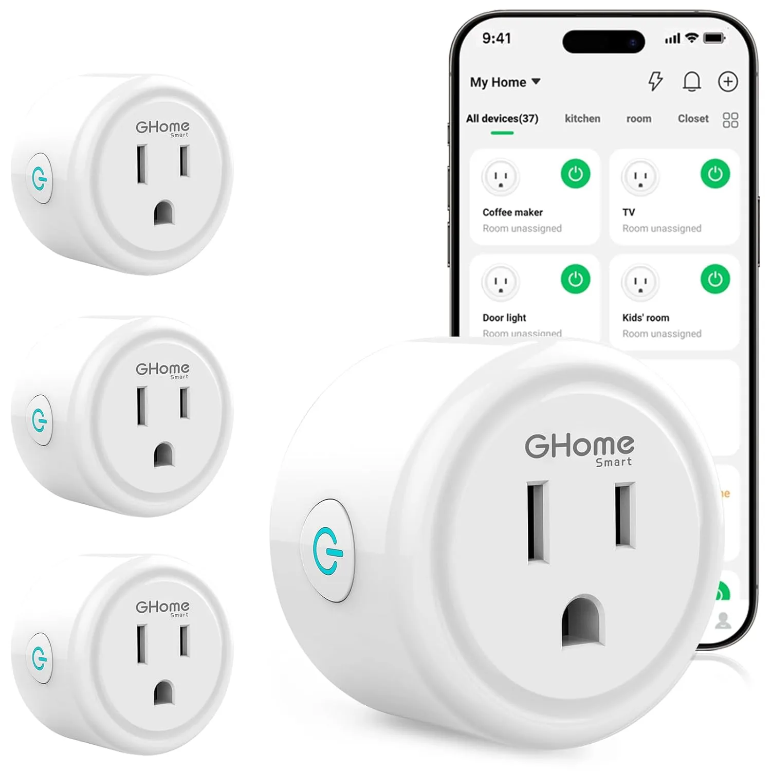 GHome Smart Plug WiFi Smart Plugs Work with Alexa and