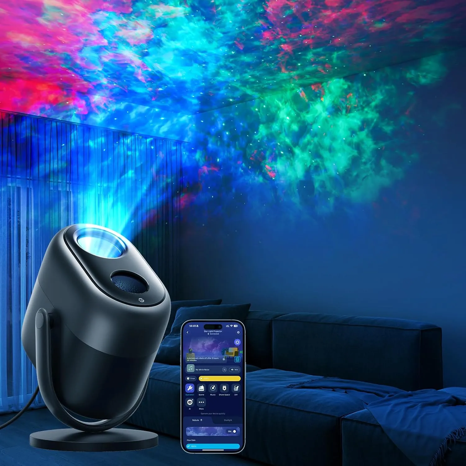Govee Star Projector Lights 7 Zone Colorful Nebula Effect Work with