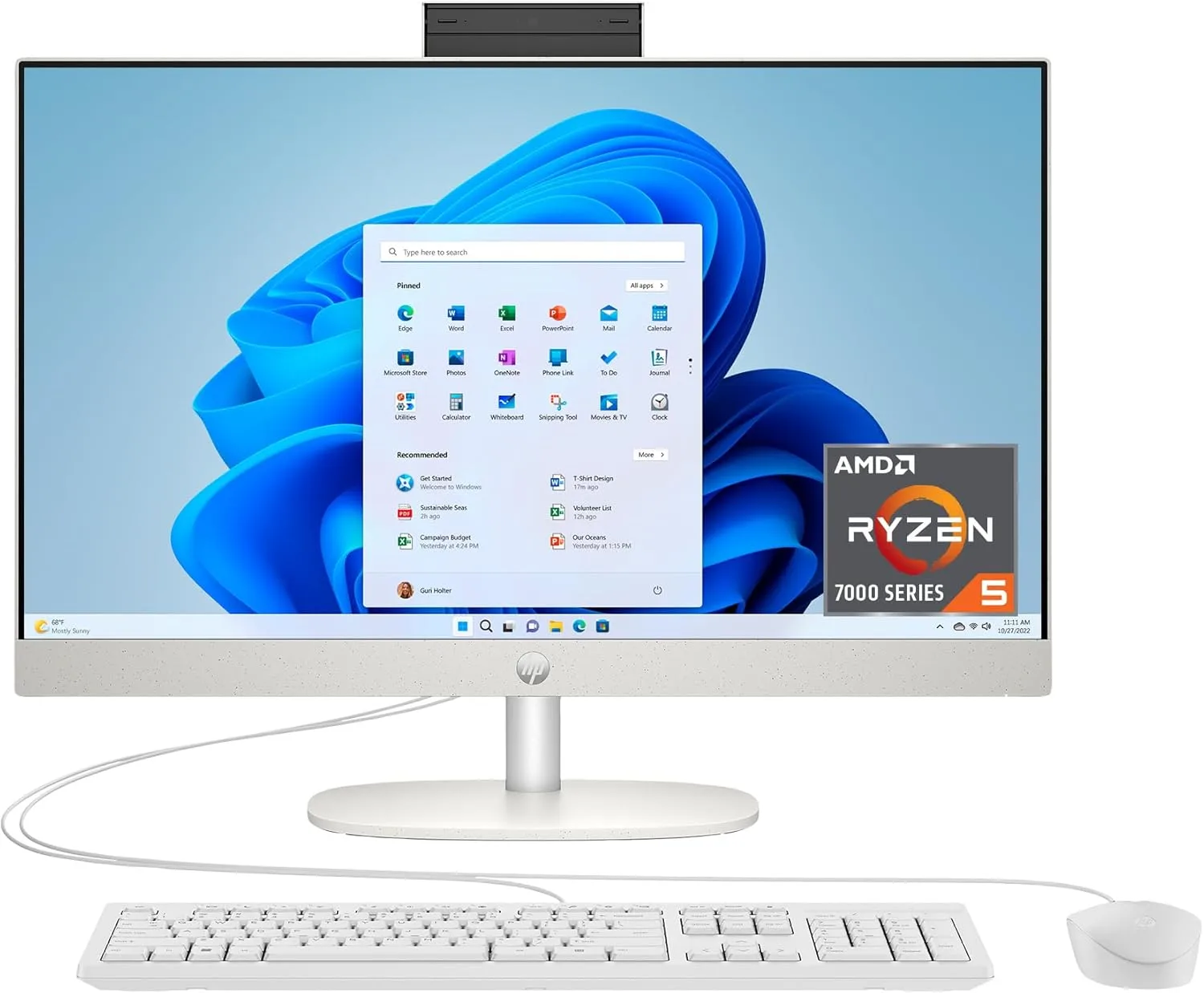 HP 24 inch All in One Desktop PC FHD Display AMD Ryzen