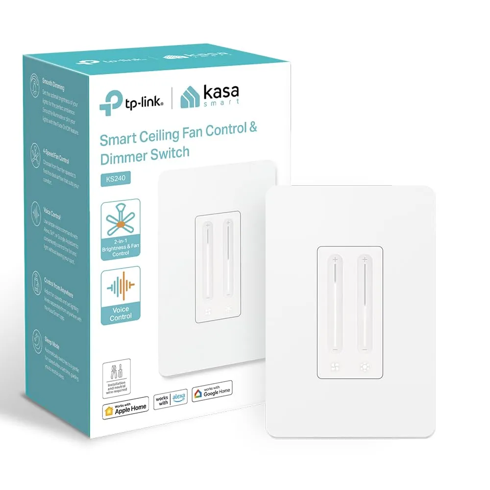 Kasa Smart Ceiling Fan Control Dimmer Switch Adjustable