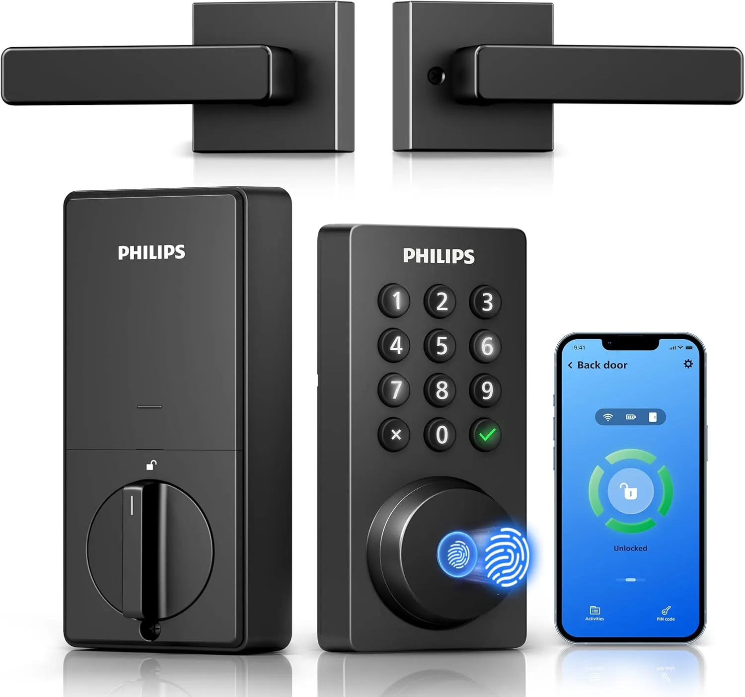 Philips WiFi Keypad Door Lock with Handle Built in WiFi APP