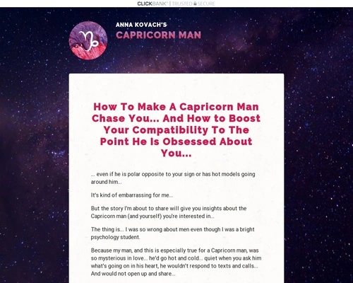Capricorn Man Secrets by Relationship Astrologer Anna Kovach
