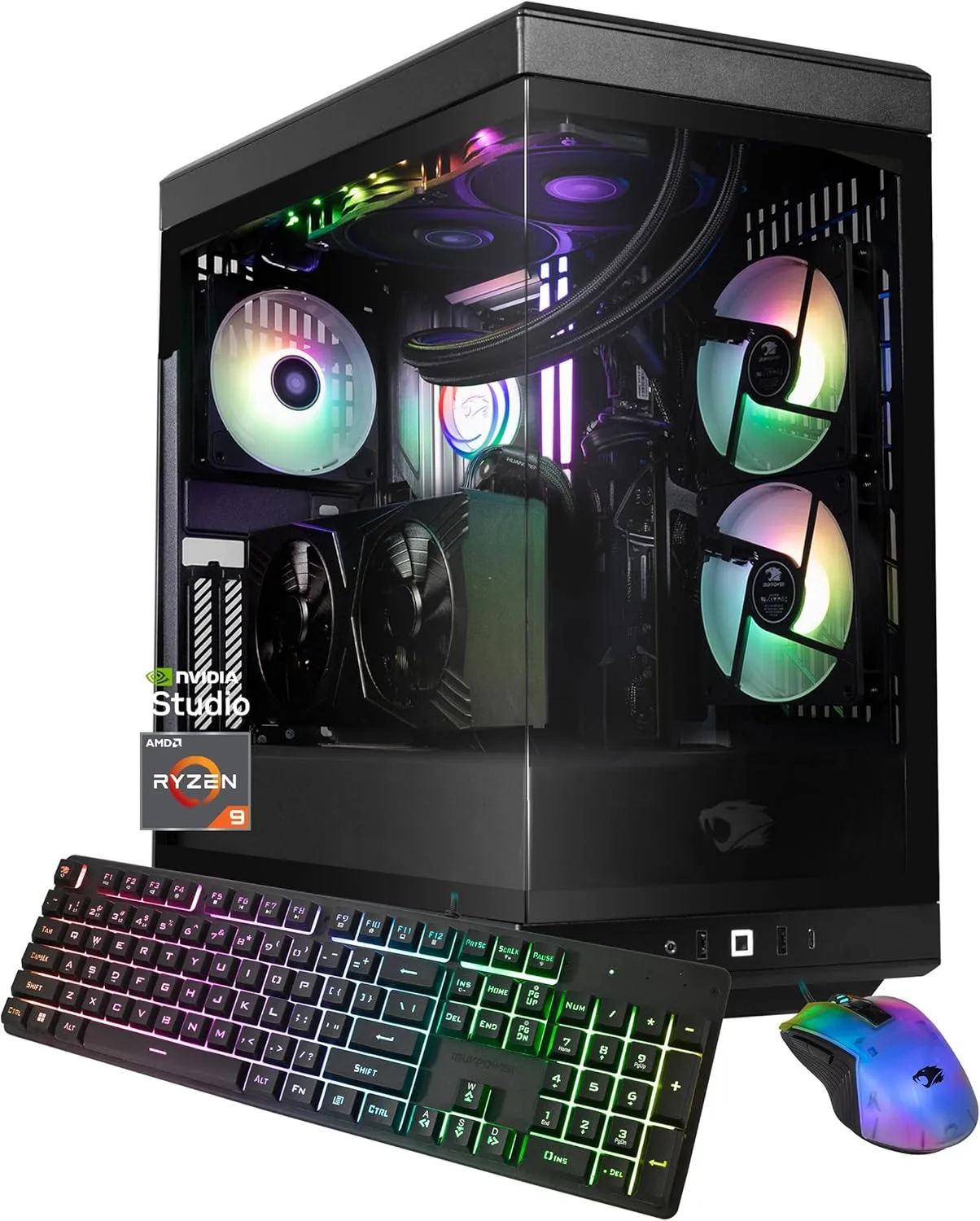 iBUYPOWER Y40 PRO Black Gaming PC Desktop Computer AMD Ryzen