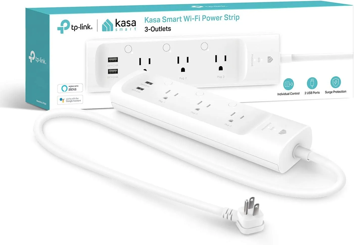 kasa smart Plug Power Strip KP303 Surge Protector with 3