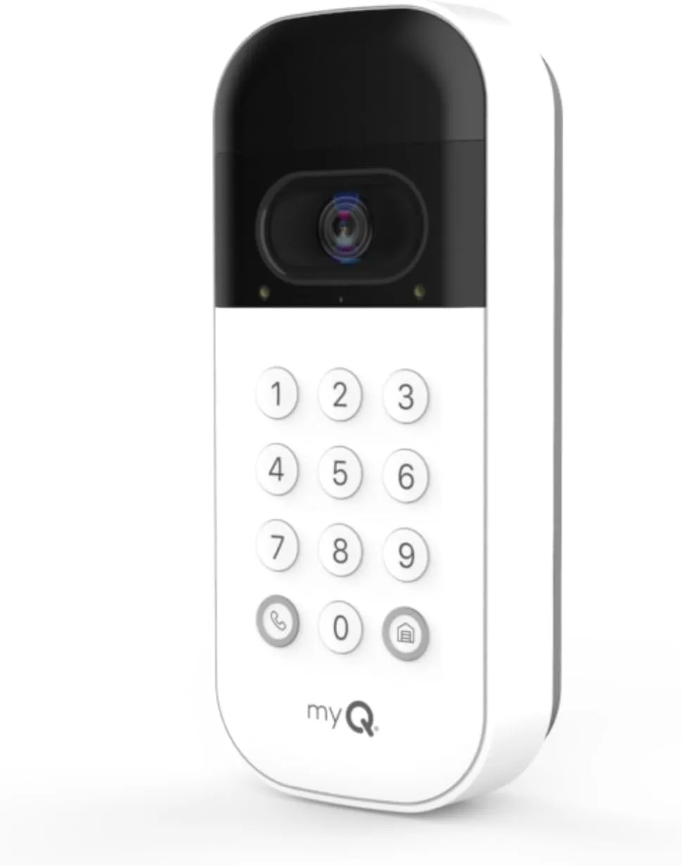 myQ Smart Garage Door Video Keypad with Wide Angle CameraCustomizable PIN