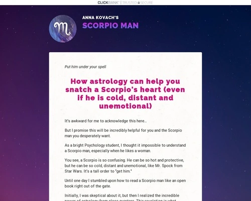 Scorpio Man Secrets by Astrologer Anna Kovach » Official