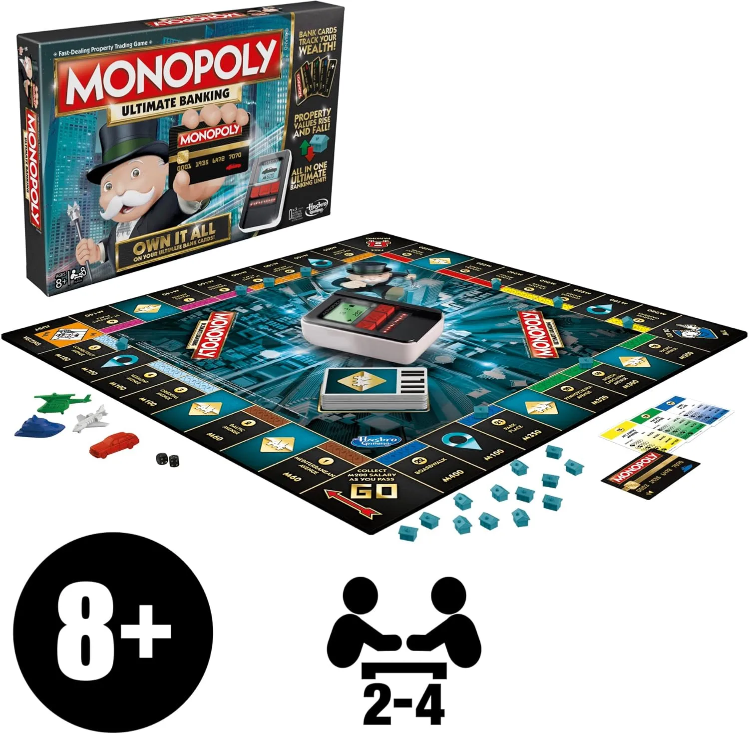 1769906681 919 Hasbro Gaming Monopoly Ultimate Banking Edition Board Game for Families