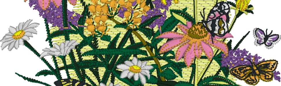 Floral embroidery previewed in Embrilliance Enthusiast Embroidery software