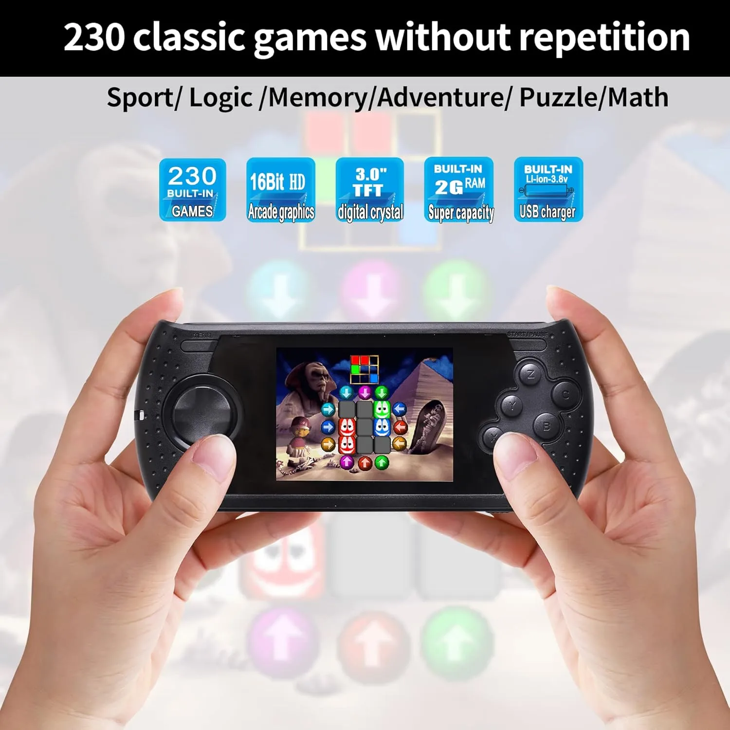 1769996798 655 16 Bit Handheld Game for Kids Built in 230 HD Classic