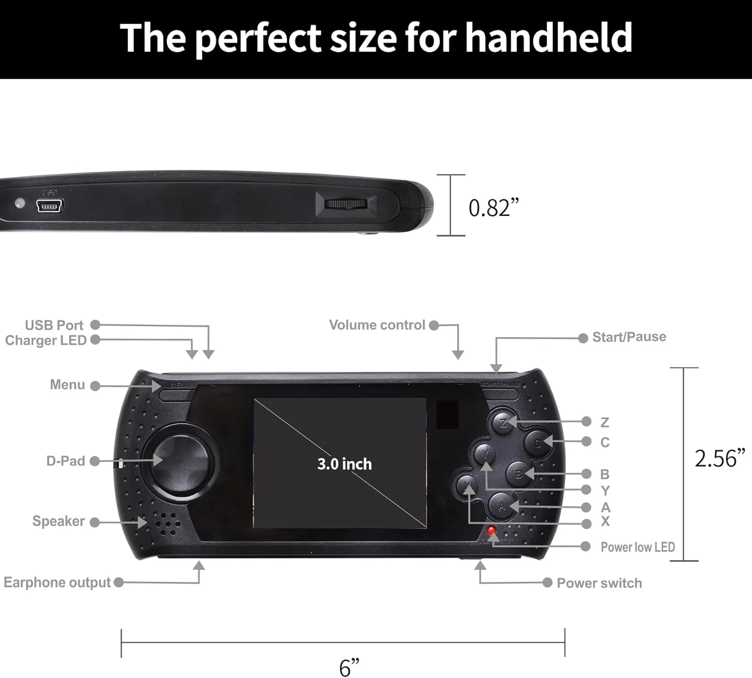 1769996798 80 16 Bit Handheld Game for Kids Built in 230 HD Classic