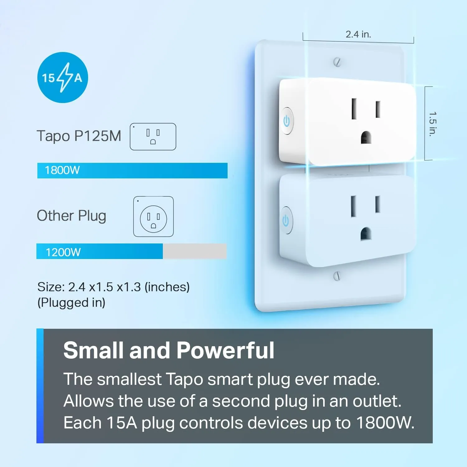 1770132517 39 TP Link Tapo Matter Supported Smart Plug Mini Compact Design 15A1800W