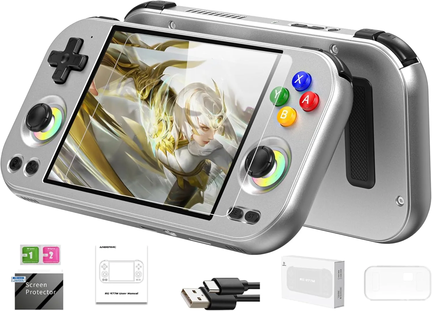 1770270895 762 RG477M Retro Handheld Game Console Aluminum Alloy CNC Dimensity