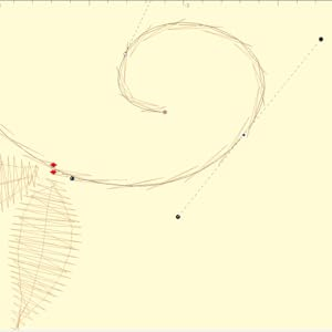 Bezier Curve Editing allowed on spline entry mode embroidered vine made with backstitching