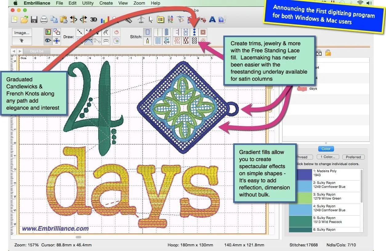 1770334787 897 Embrilliance StitchArtist Level 2 Digitizing Embroidery Software for MAC