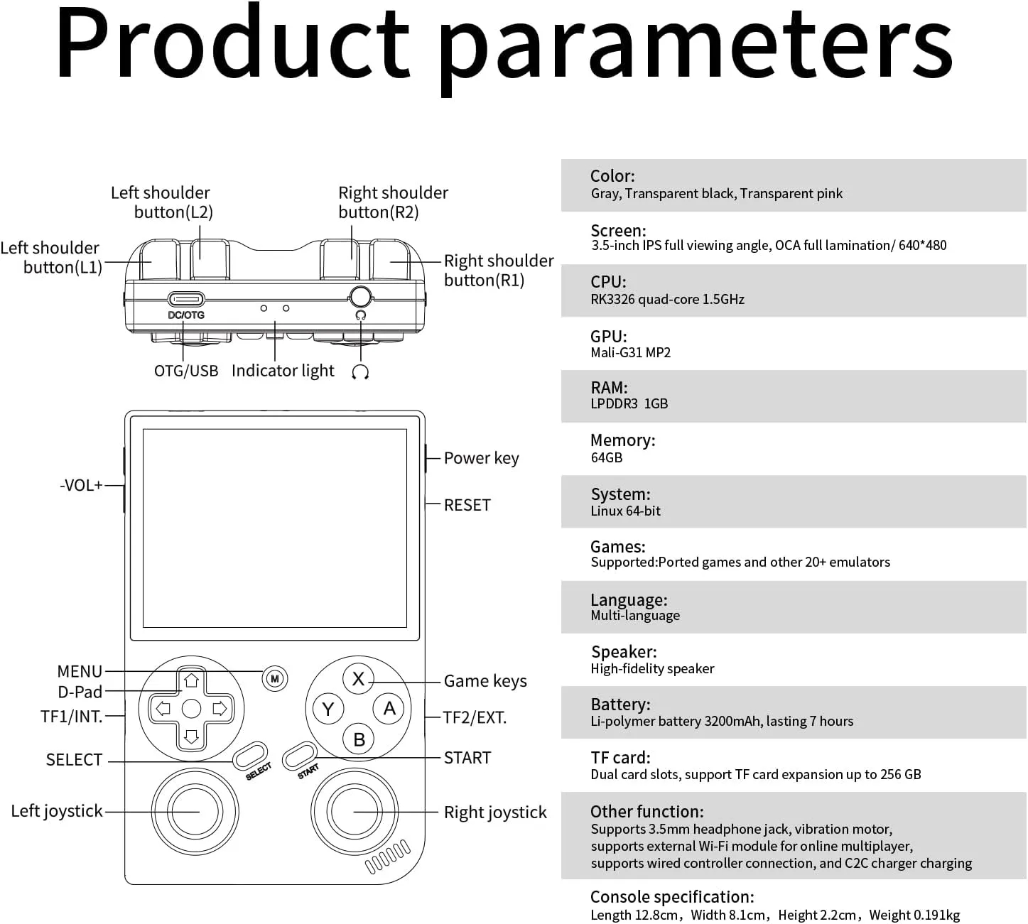 1770417609 681 G350 Retro Handheld Game Console 35 Inch IPS Screen