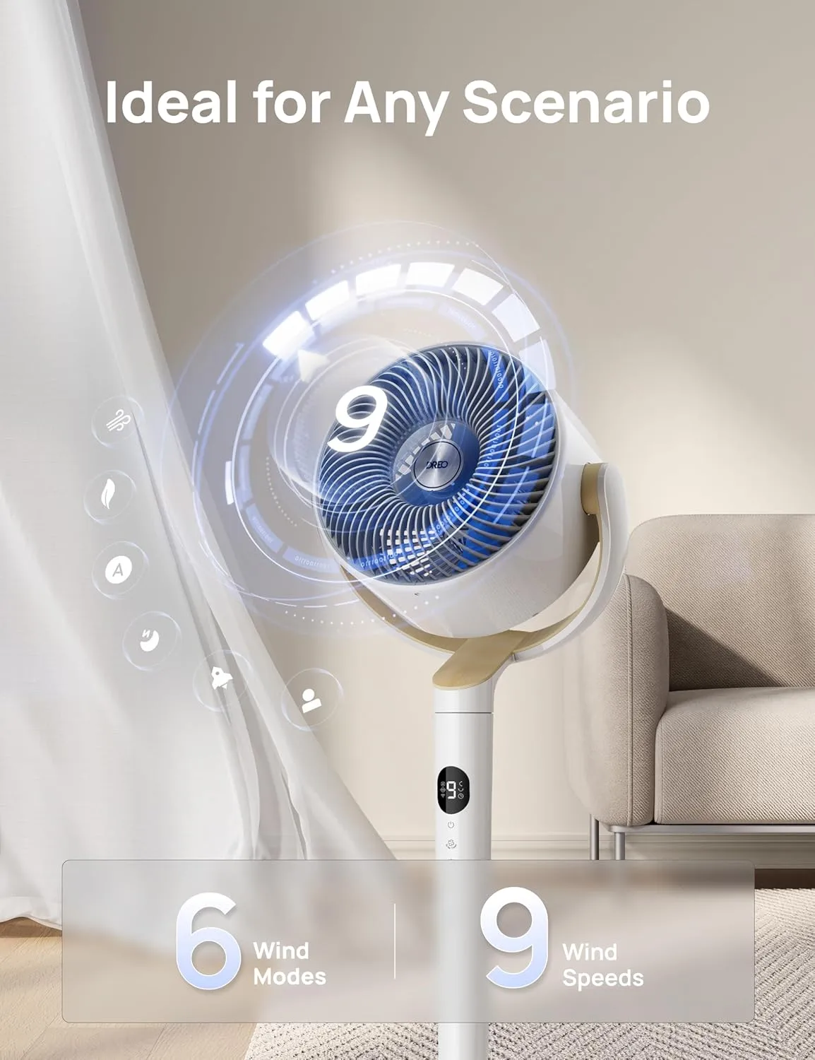 1770767590 284 Dreo Smart Fan for Bedroom 120%C2%B0 120%C2%B0 Omni Directional Oscillating Fans