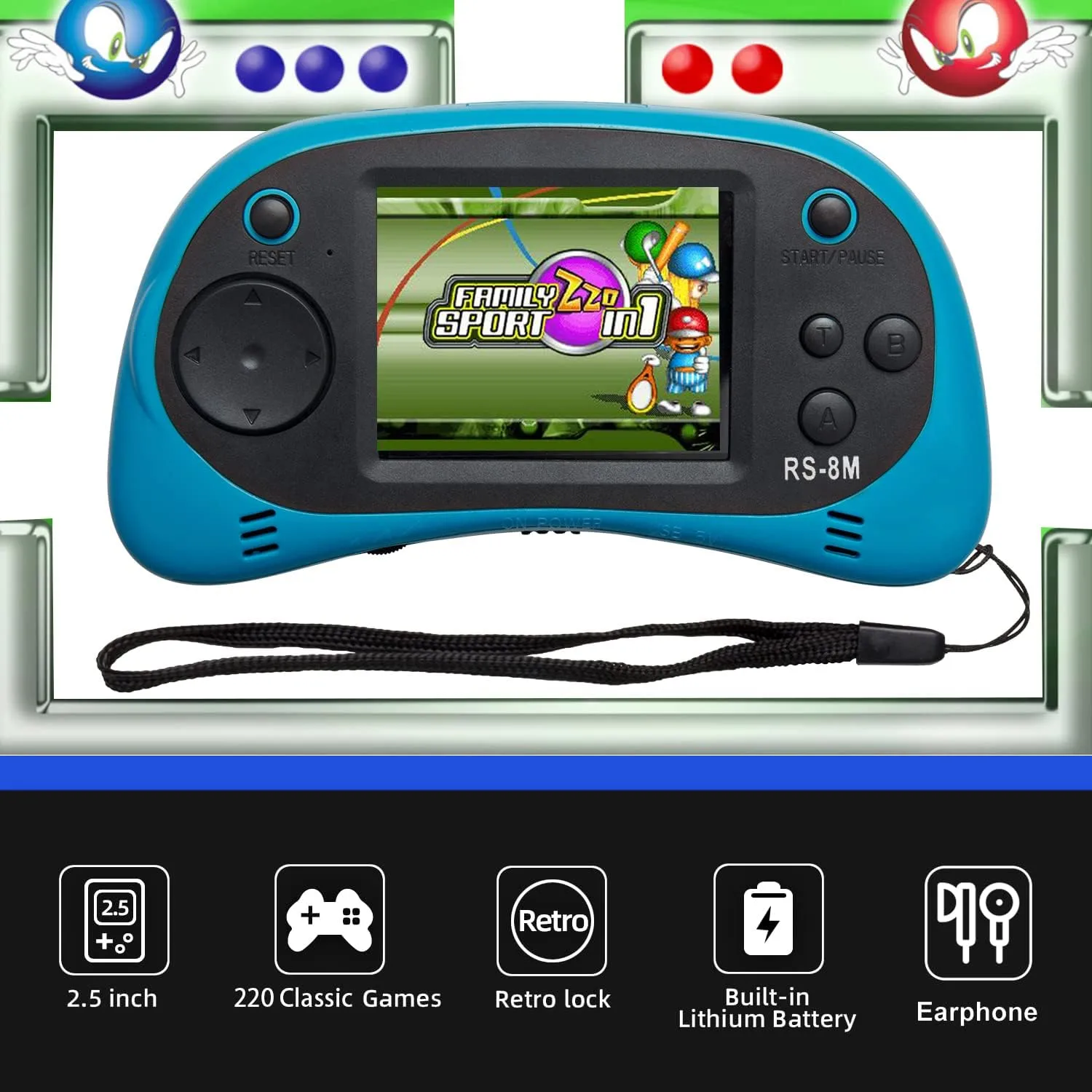 1770771932 752 EASEGMER 16 Bit Kids Handheld Games Built in 220 HD Video