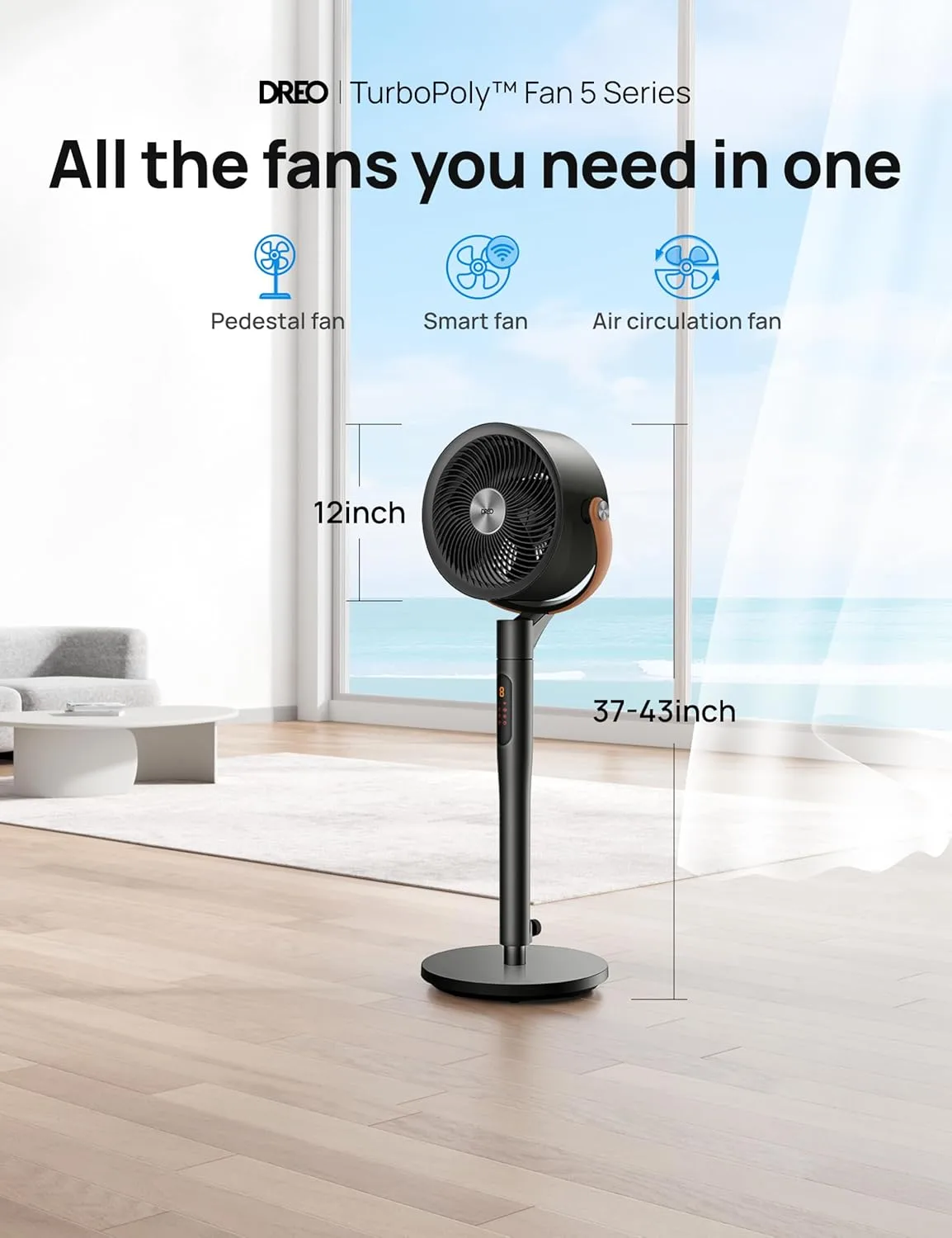 1770803662 325 Dreo Smart Fan for Bedroom 120%C2%B0105%C2%B0 Omni directional Oscillating Standing Fans
