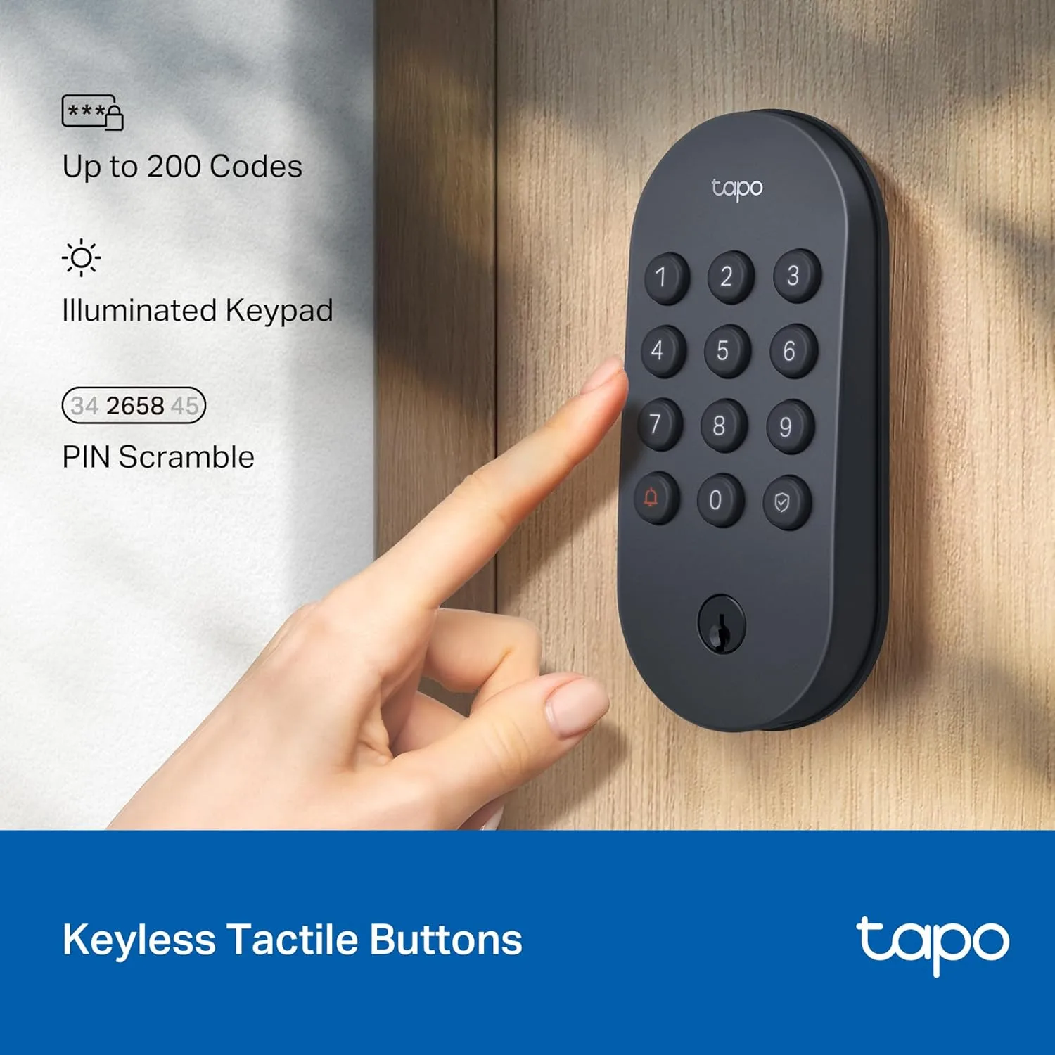 1770839286 775 Tapo Smart Wi Fi Deadbolt Door Lock %E2%80%93 Keyless Tactile Buttons