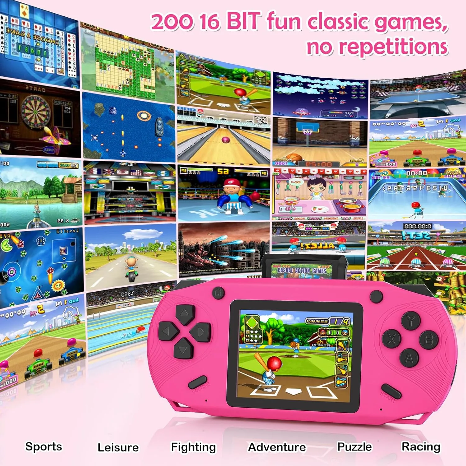 1771013306 351 16 Bit Handheld Game for Kids 30 Large Screen Retro