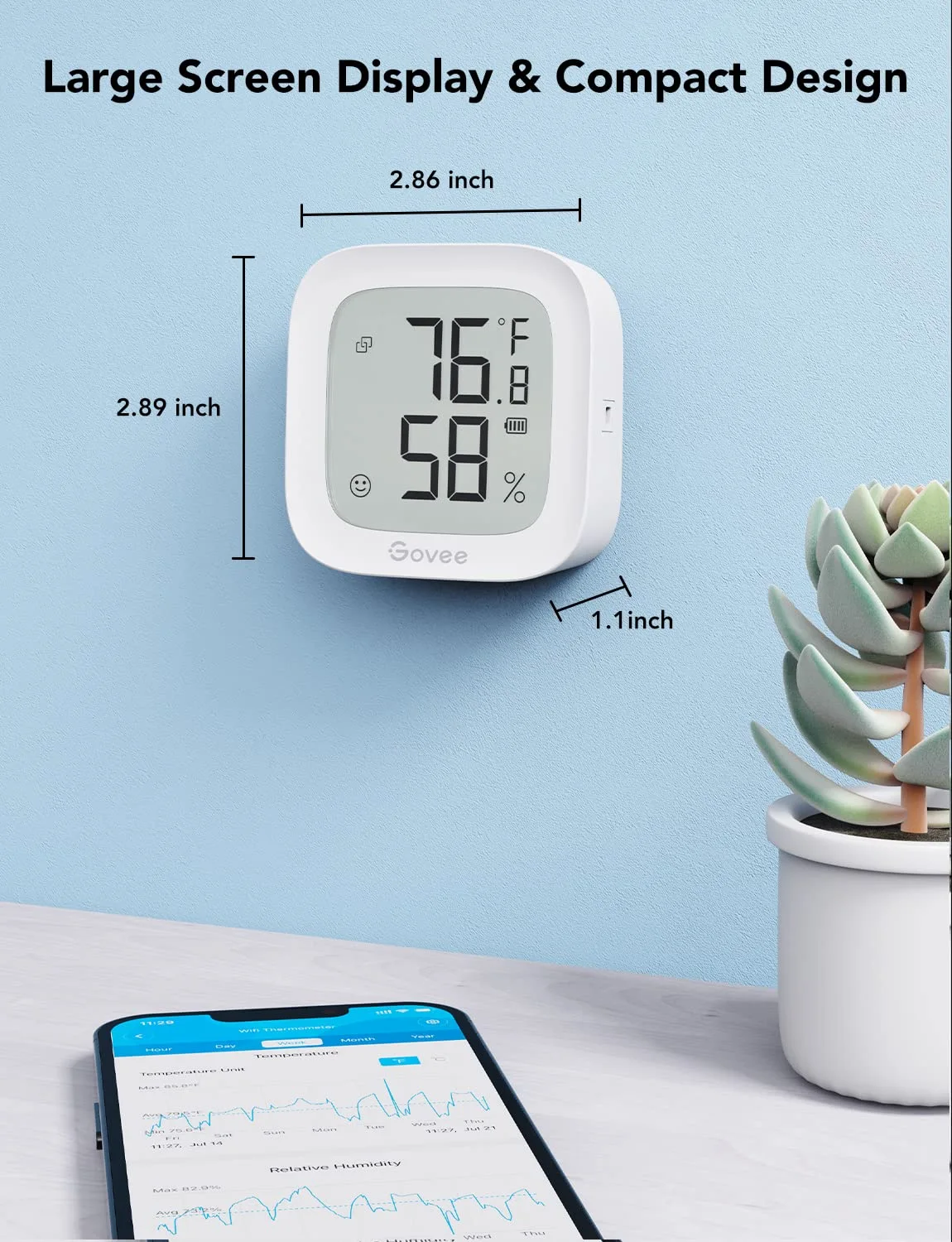 1771061241 364 Govee WiFi Thermometer Hygrometer H5103 Indoor Bluetooth Temperature Humidity Sensor
