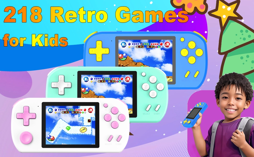 TEBIYOU Handheld Games for kids - 218 Retro Games for kids