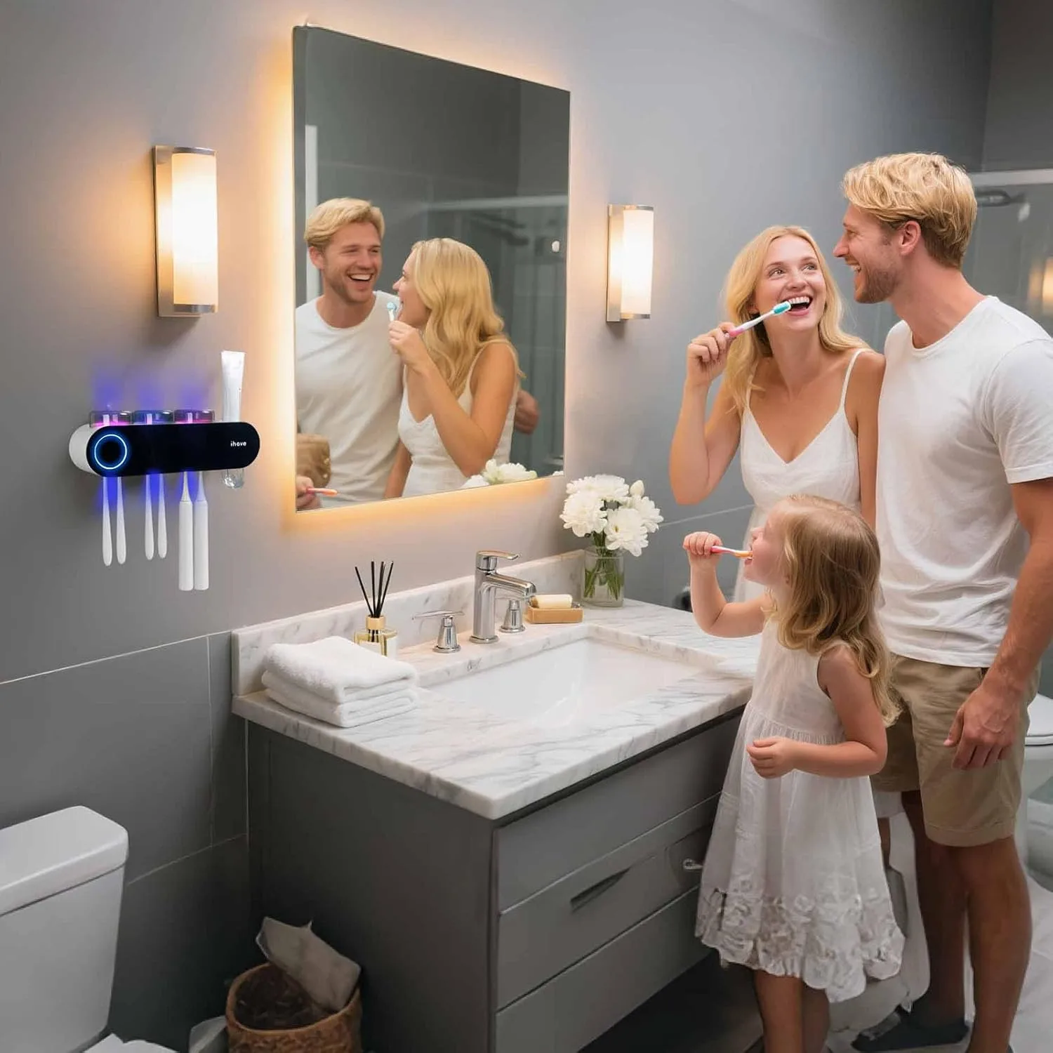 1771256994 482 iHave Wall Mounted Electric Toothbrush Holders with 3 Cups UV