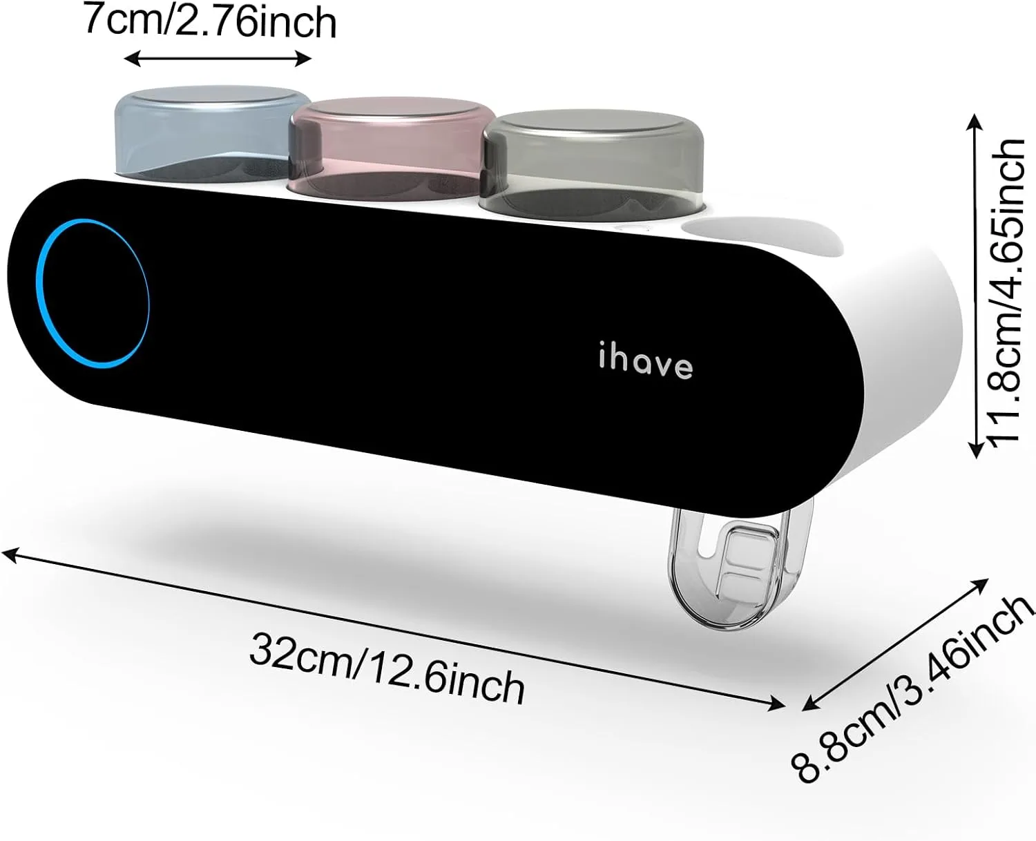 1771256994 957 iHave Wall Mounted Electric Toothbrush Holders with 3 Cups UV