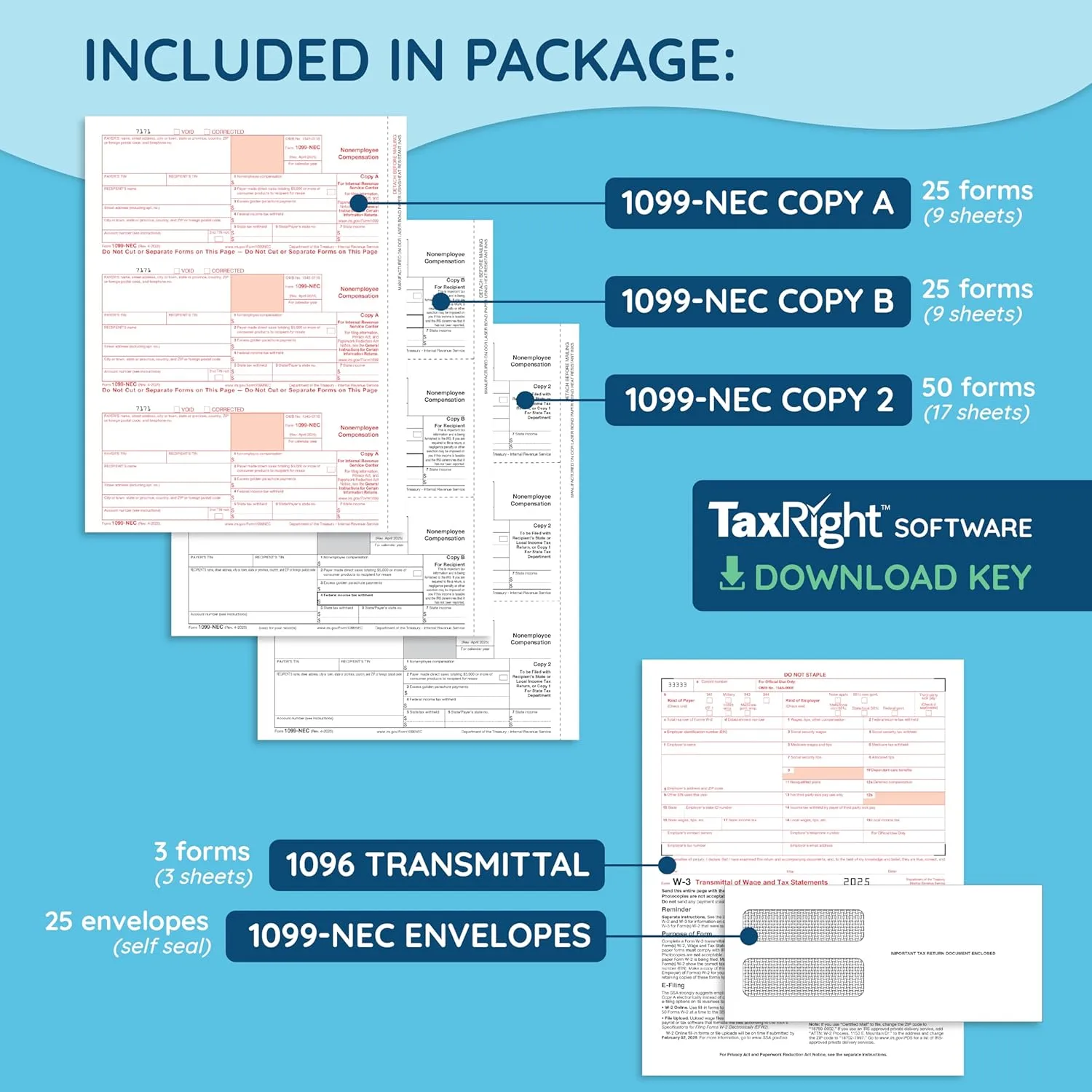 1771360006 721 Blue Summit 1099 NEC Forms 2025 Software Tax Right Software