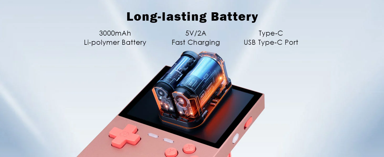 Trimui Brick Hammer Handheld Game Console with 3.2 inch IPS Screen and 3000mAh Battery,