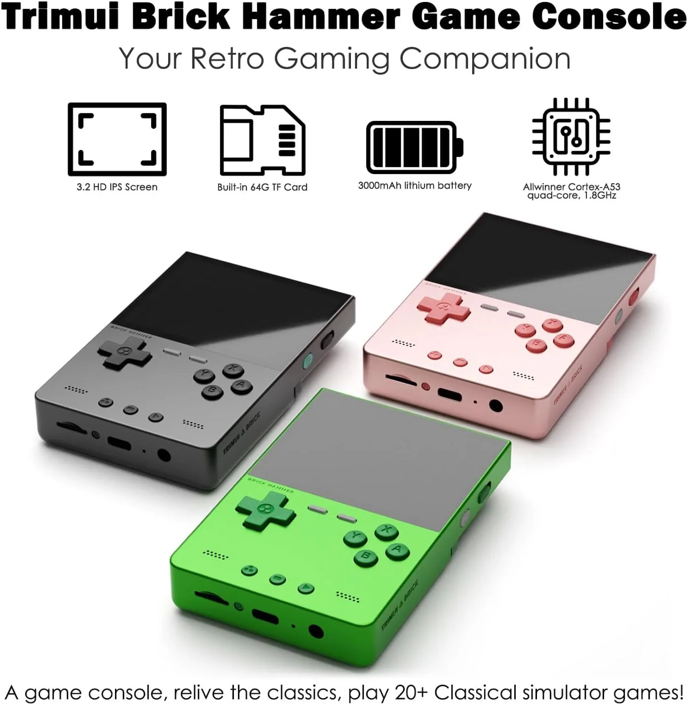 1771649084 754 Trimui Brick Hammer Handheld Game Console with 32 inch IPS