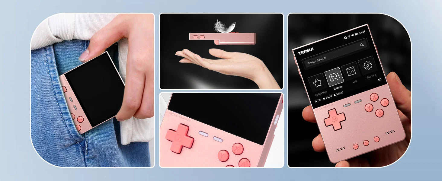 Trimui Brick Hammer Handheld Game Console with 3.2 inch IPS Screen and 3000mAh Battery,