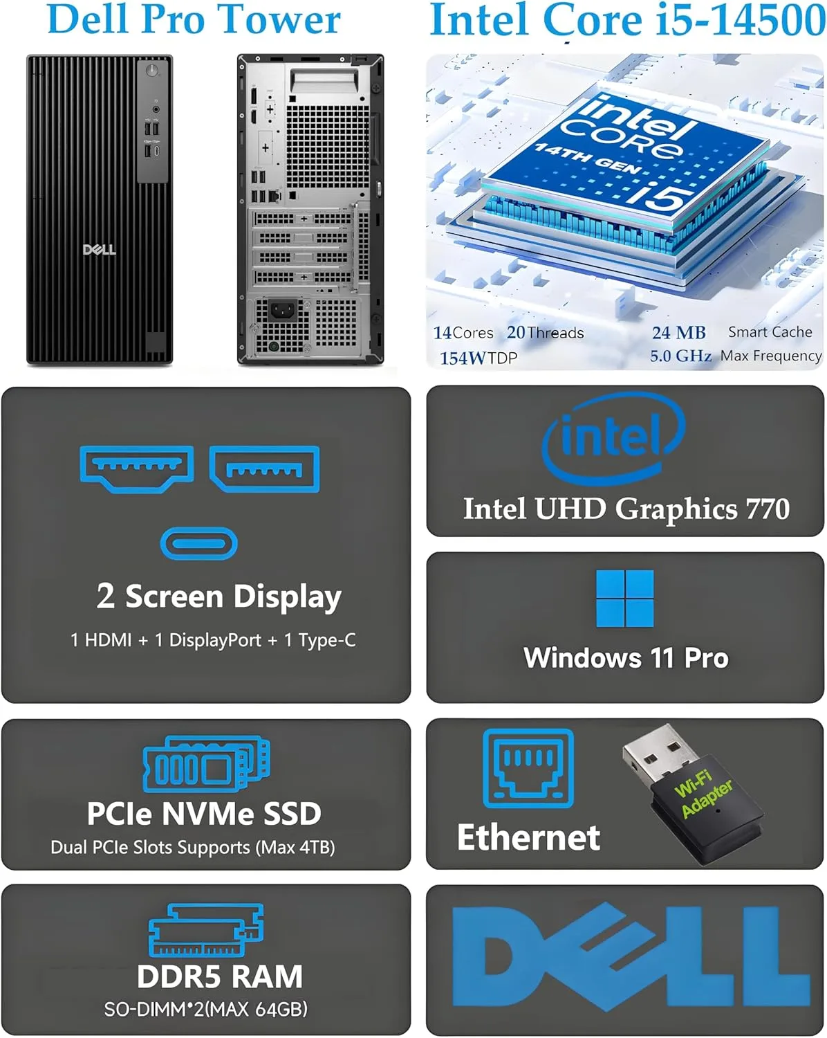 1771864157 131 Dell Tower Desktop Computers Next Gen OptiPlex 14th Gen Intel