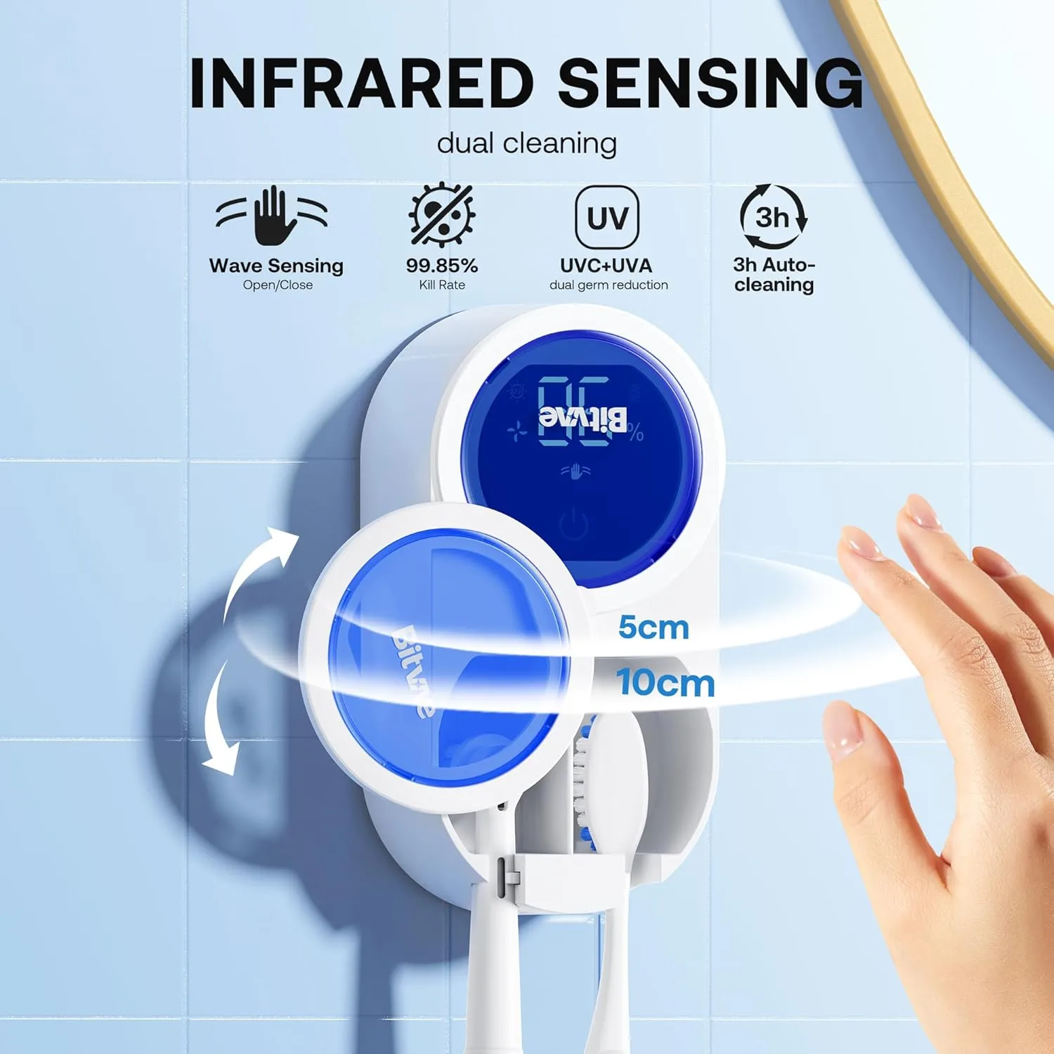 1772165476 688 Bitvae Upgraded Tooth Brush Holder for Bathroom 20 Infrared Sensing