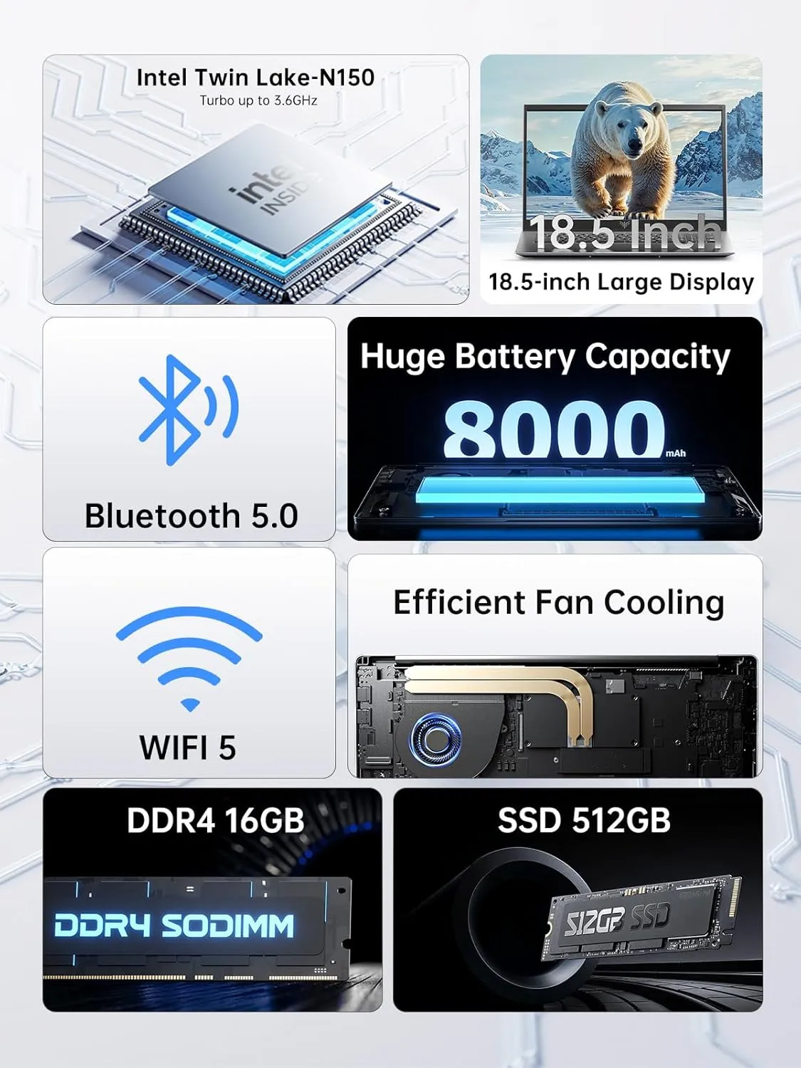 1772210481 88 Laptop 185 Inch with 8000 mAh BatteryIntel N150 Quad Core Processor