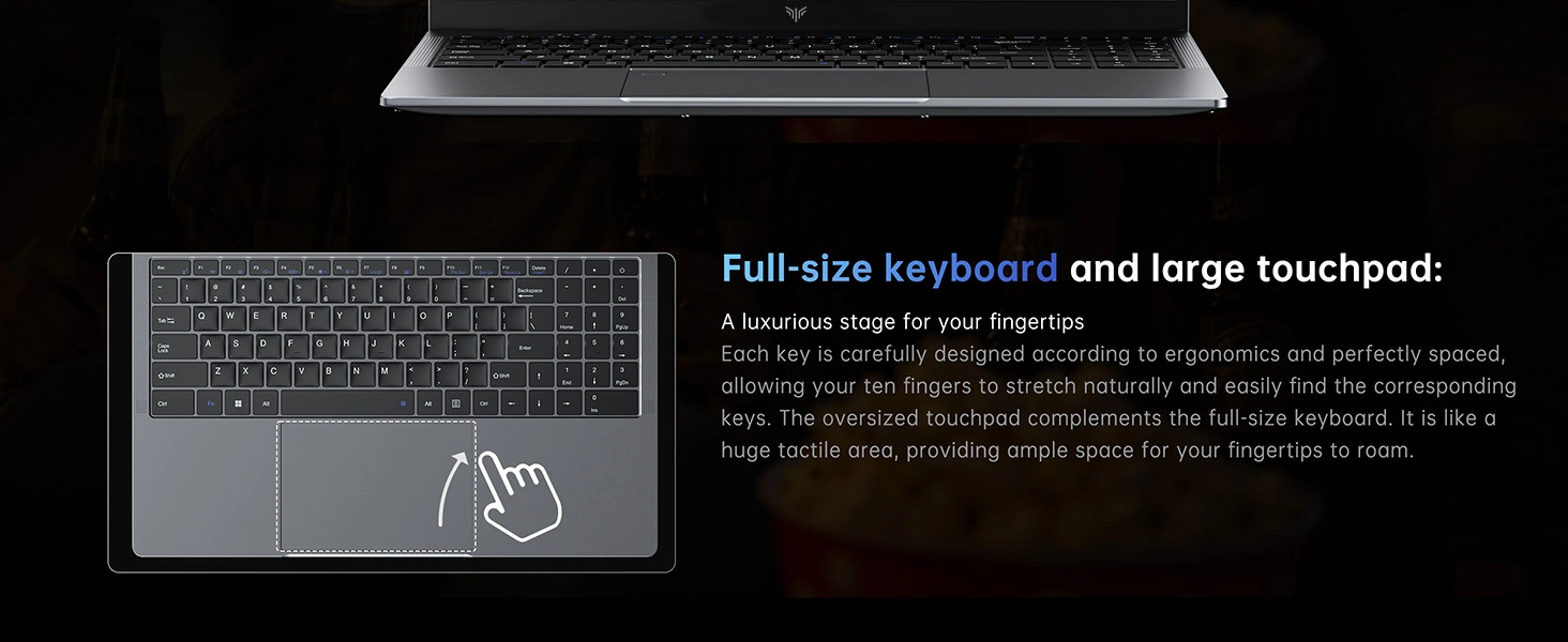 Full-size keyboard laptops