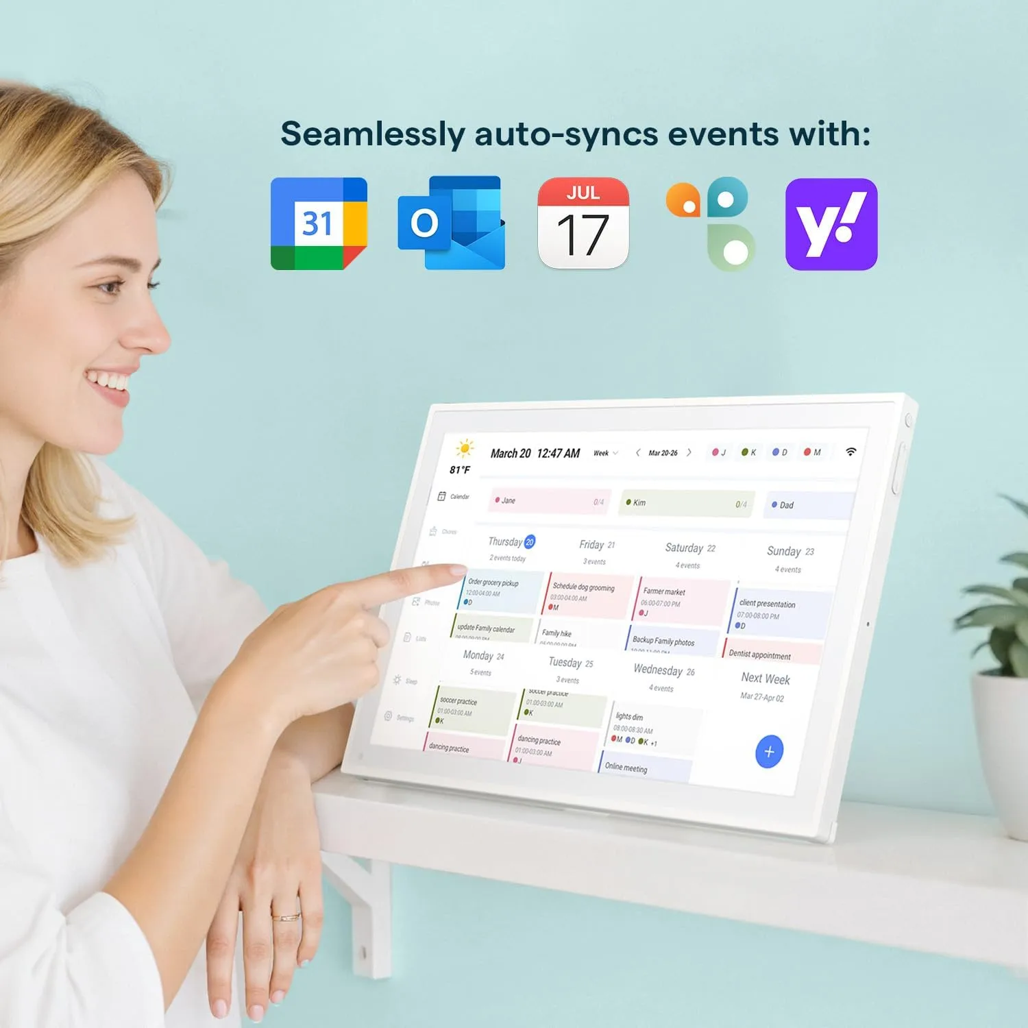 1772272826 850 Digital Calendar 101inch Smart WiFi Electronic CalendarChore Chart IPS Touch