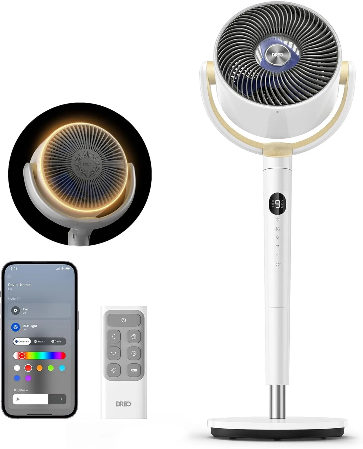 Dreo Smart Fan for Bedroom 120%C2%B0 120%C2%B0 Omni Directional Oscillating Fans