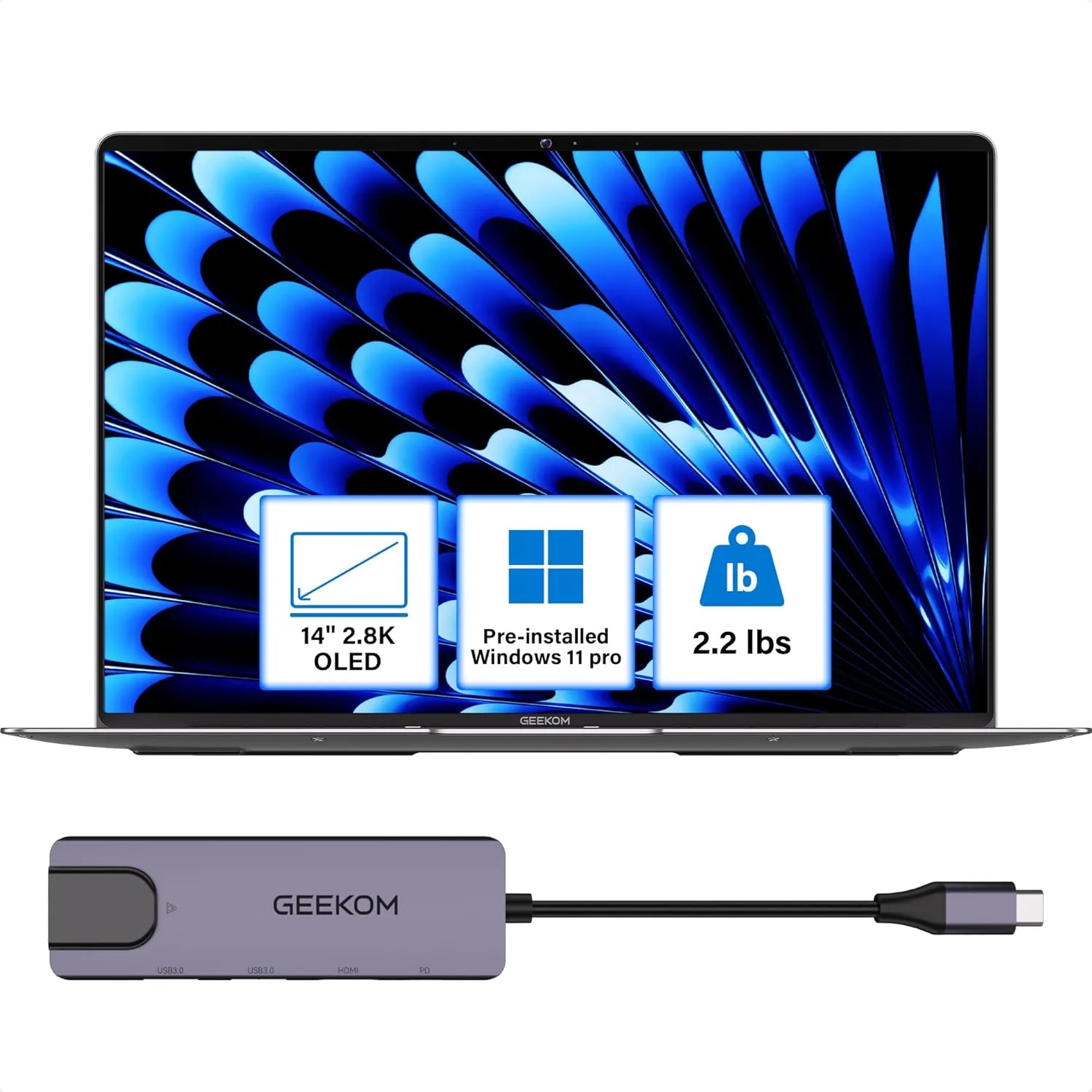 GEEKOM GeekBook X14 Pro Laptop 22lbs Ultra Thin 14 28K