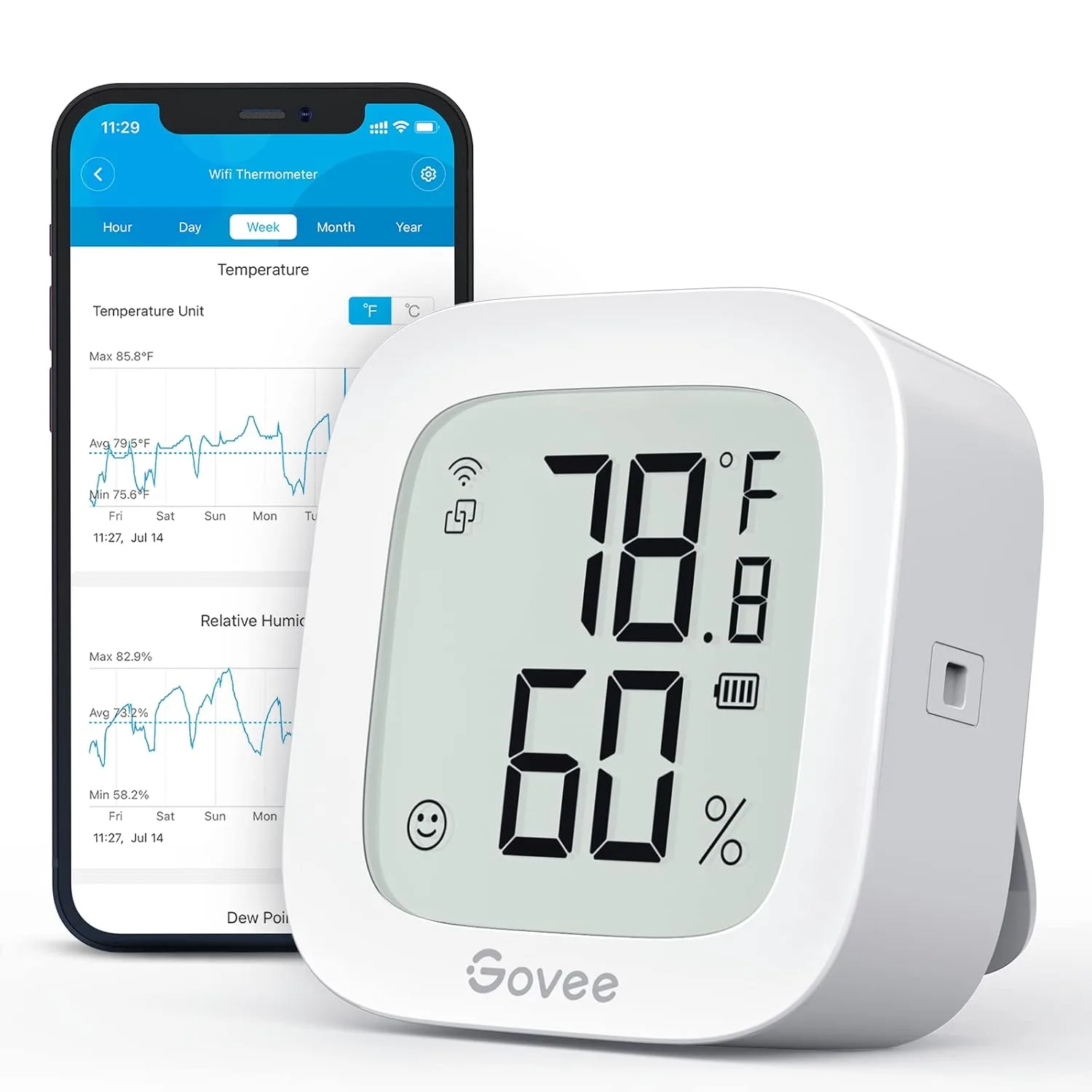 Govee WiFi Thermometer Hygrometer H5103 Indoor Bluetooth Temperature Humidity Sensor