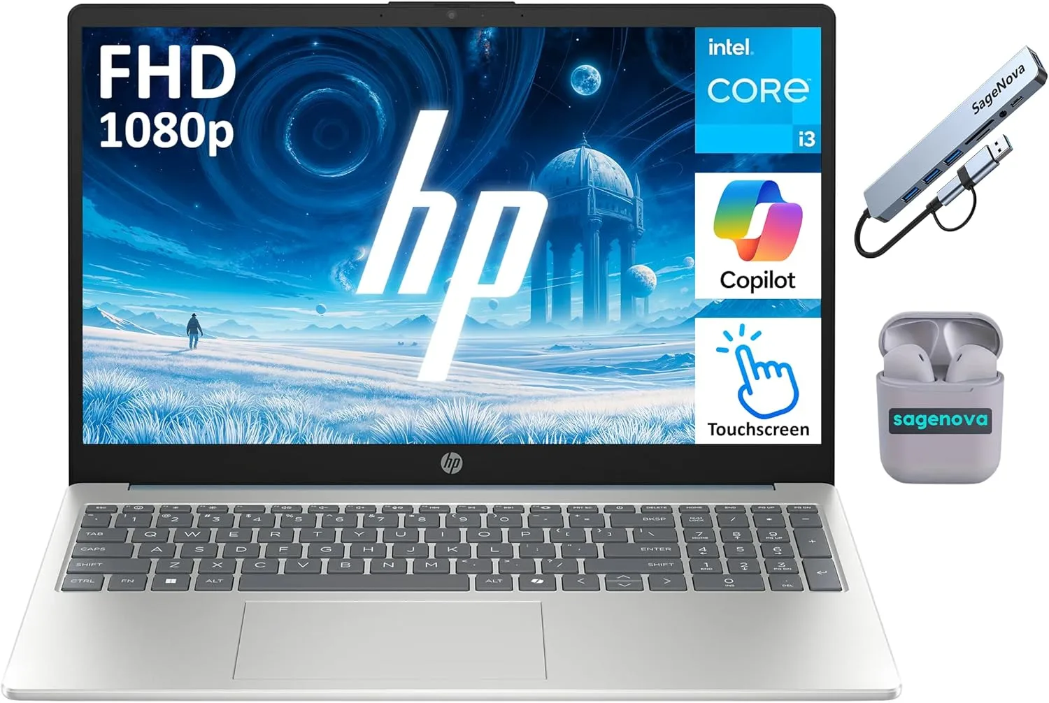HP 156 FHD Touchscreen Laptop Computer 16GB RAM 512GB Storage