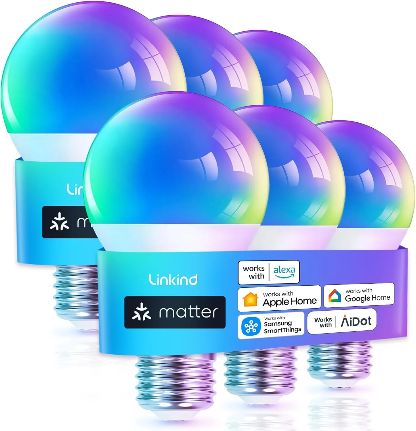 Linkind Matter Smart Light Bulb WiFi Smart Bulbs Work with