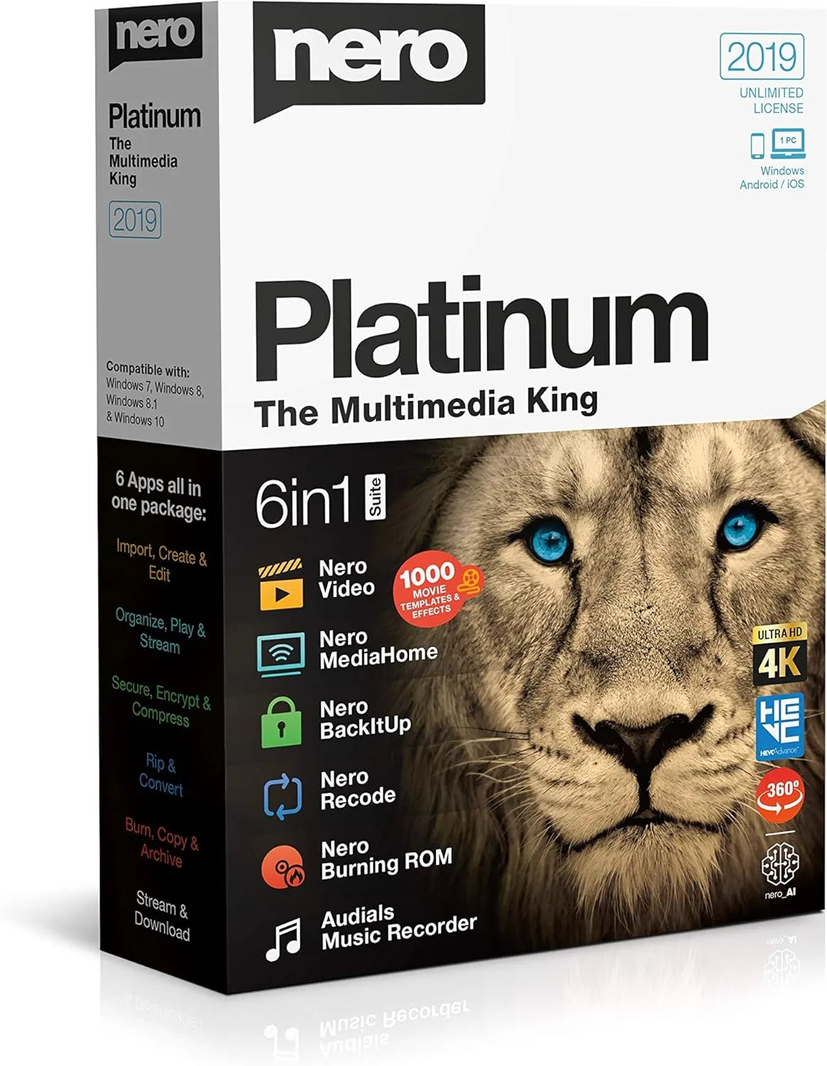Nero Platinum 2019 6 in 1 Multimedia Suite Video Editing