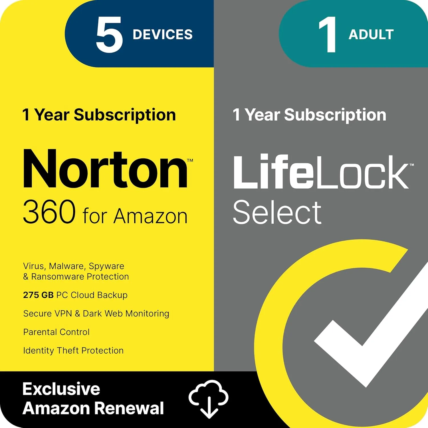 Norton 360 with LifeLock Select Bundle 1 Year Subscription