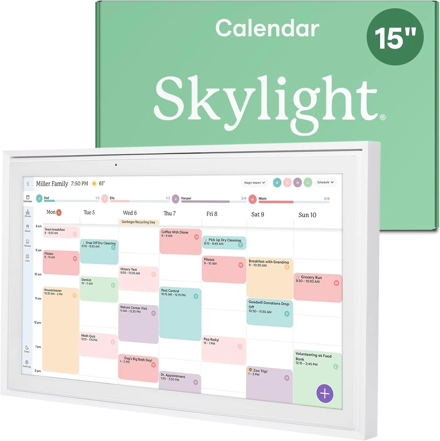 Skylight Calendar 15 inch Wall Planner Digital Calendar Chore Chart