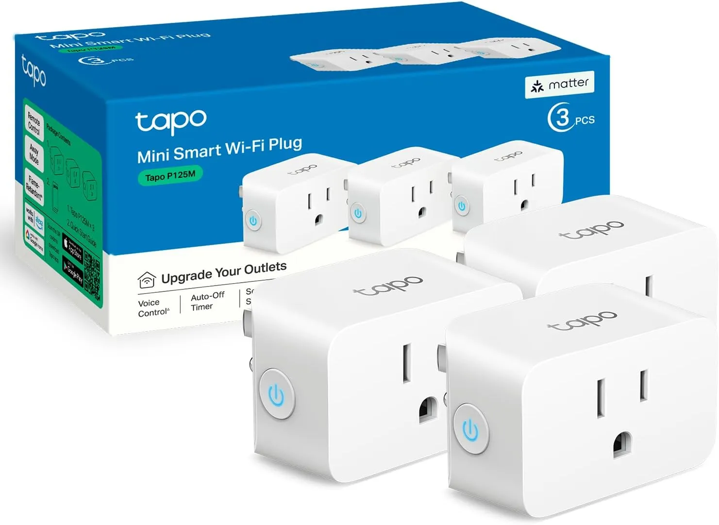 TP Link Tapo Matter Supported Smart Plug Mini Compact Design 15A1800W