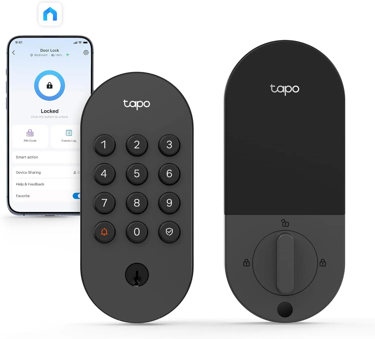 Tapo Smart Wi Fi Deadbolt Door Lock %E2%80%93 Keyless Tactile Buttons