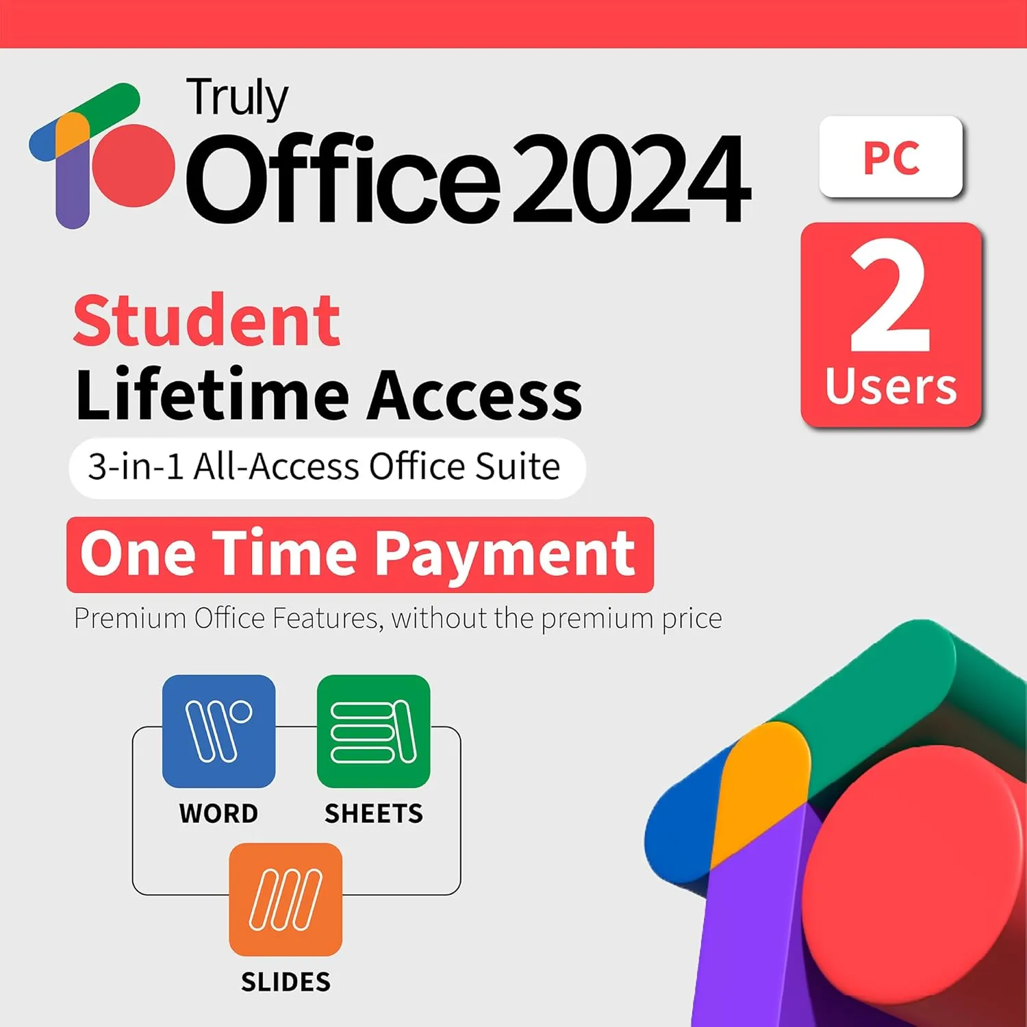 TrulyOffice 2024 Student Lifetime License for Windows 3 in