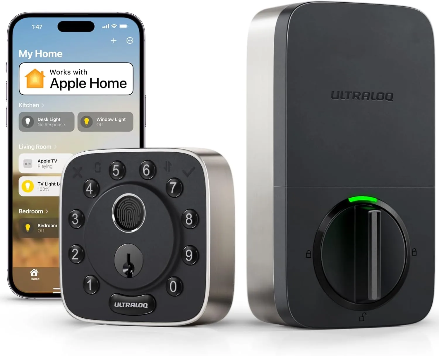 ULTRALOQ Bolt Fingerprint WiFi Smart Lock Works with Apple Home